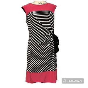 Beautiful pink and navy striped dress